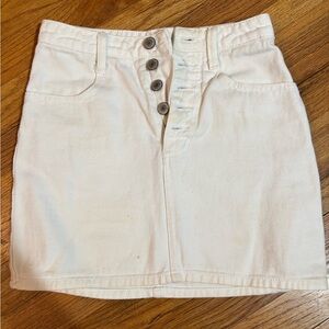 Brandy Melville John Galt White Denim Skirt